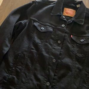 Mens large denim black jacket levis